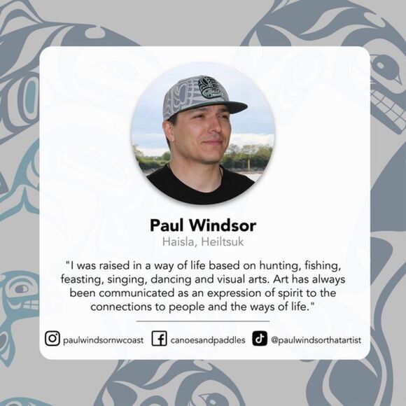 Paul Windsor Haisla First Nations “Brown Bear” Painted Wooden Bangle Bracelet - Picture 8 of 8